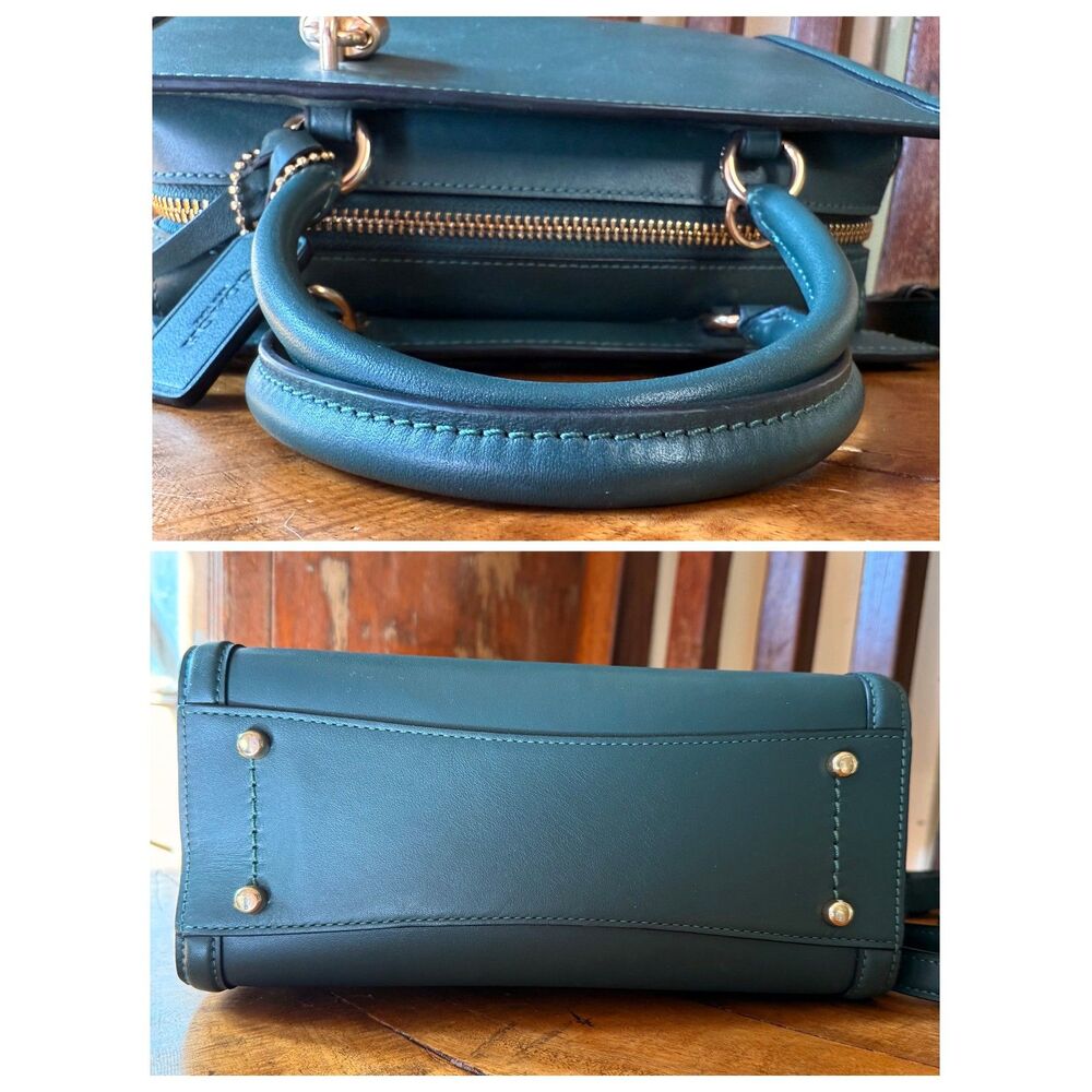 Coach Zoe Carryall Teal Leather Tote Crossbody Bag Creed G1981-F72667 - Picture 5 of 14